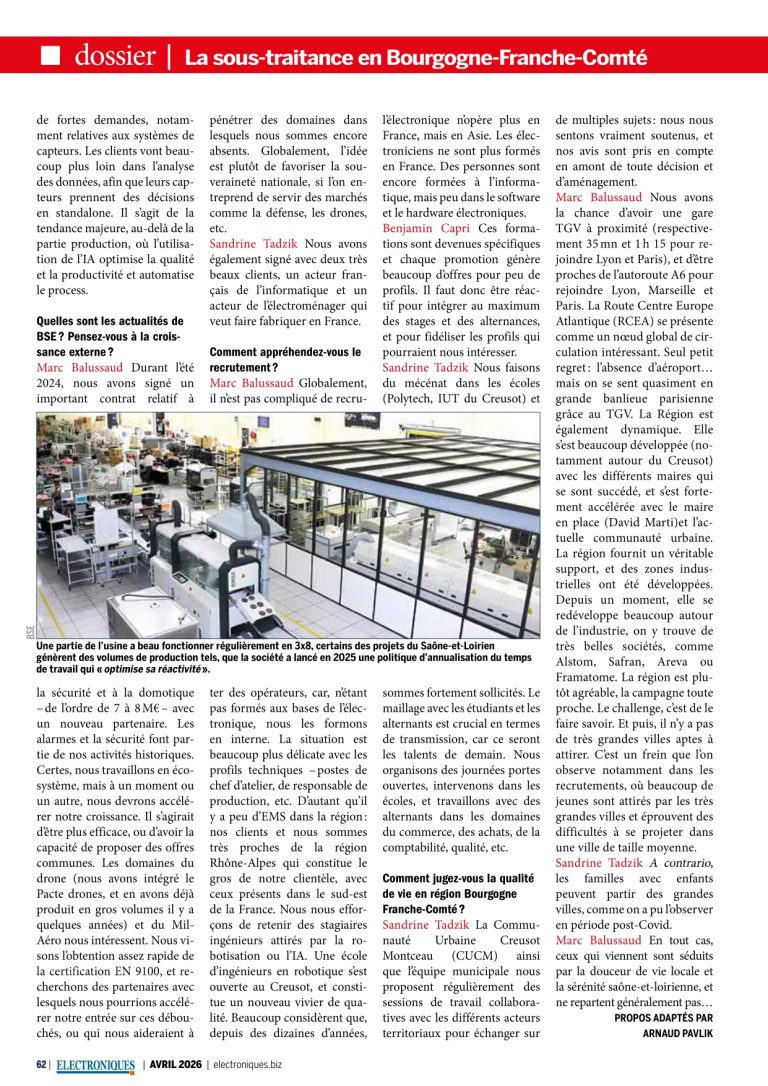 BSE dans la revue ÉlectroniqueS